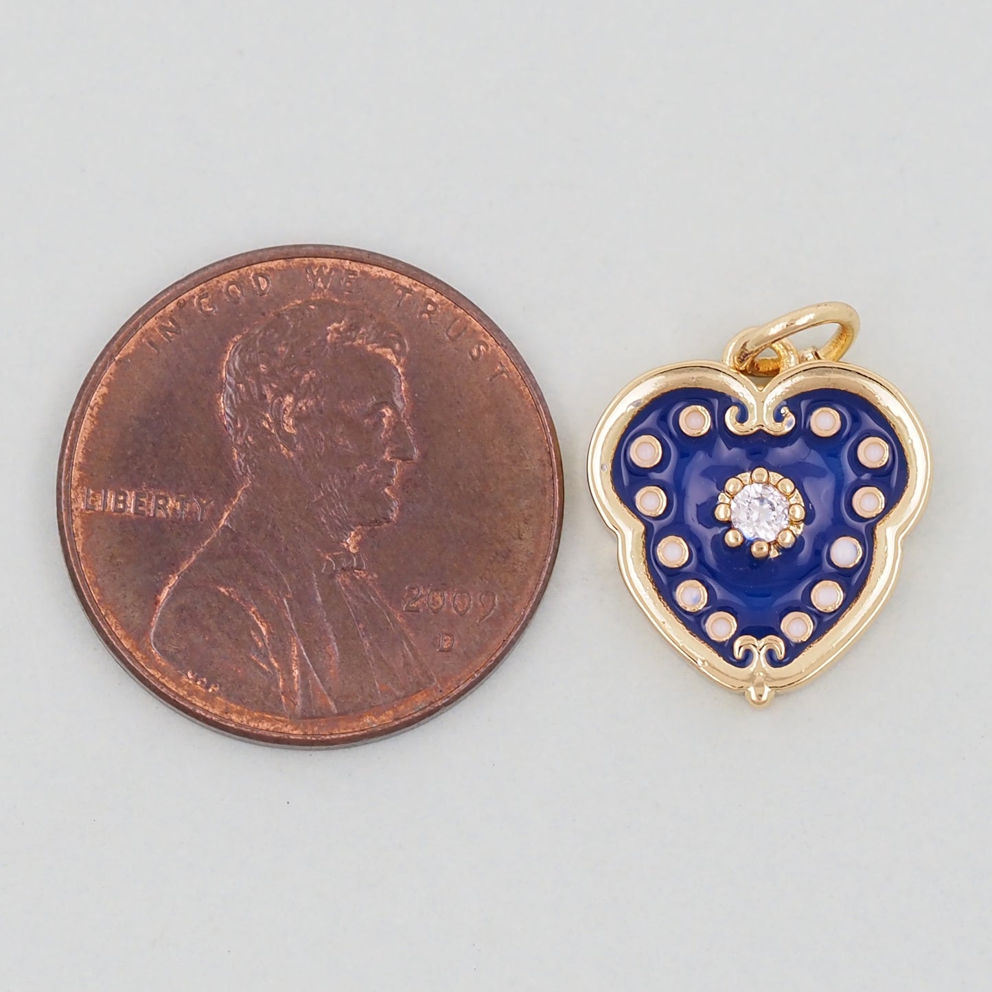 Gold Heart Charms,18K Gold Filled Heart Pendant,Heart Charm Bracelet Necklace for DIY Jewelry Making Supply
