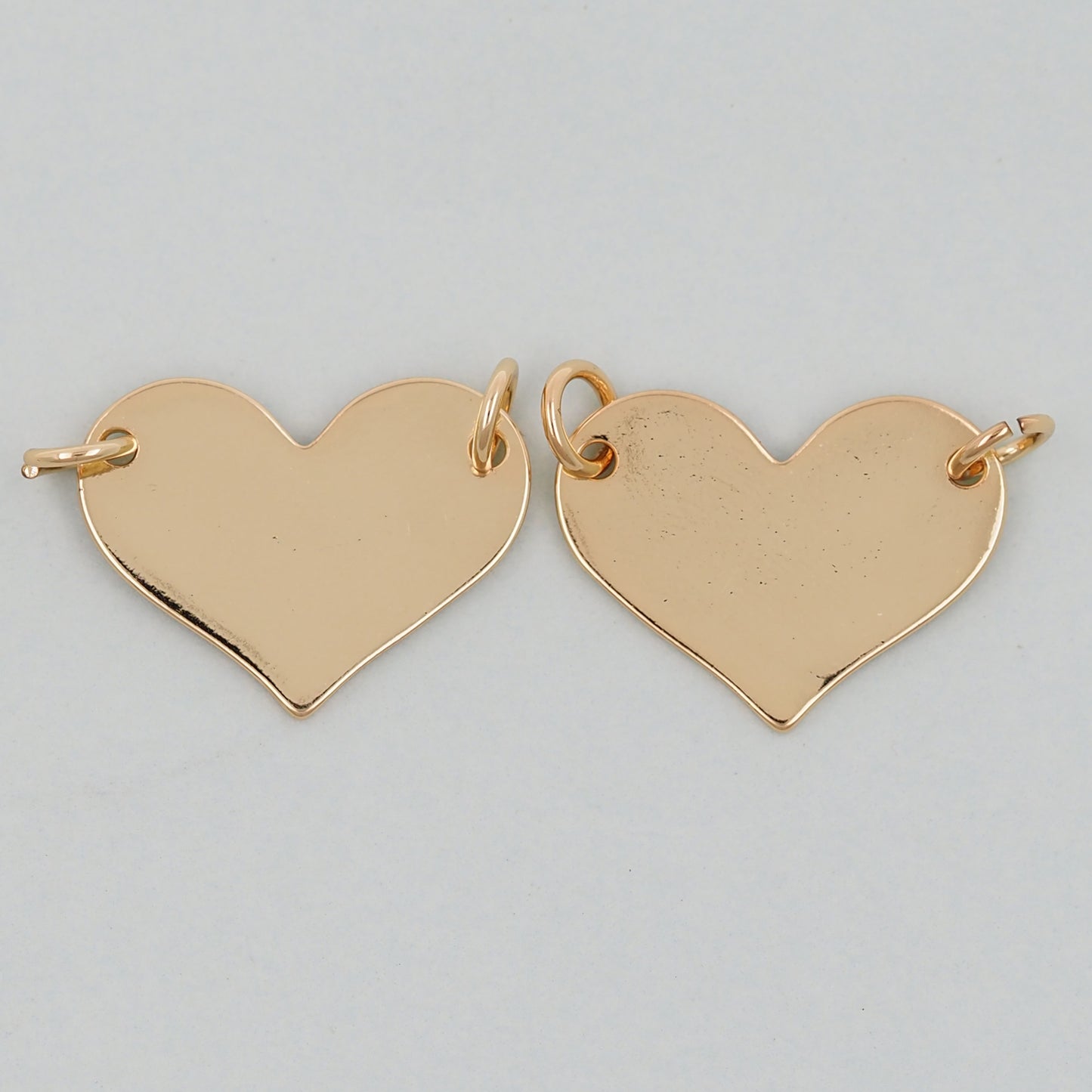 Gold Heart Charms,18K Gold Filled Heart Pendant,Heart Charm Bracelet Necklace for DIY Jewelry Making Supply