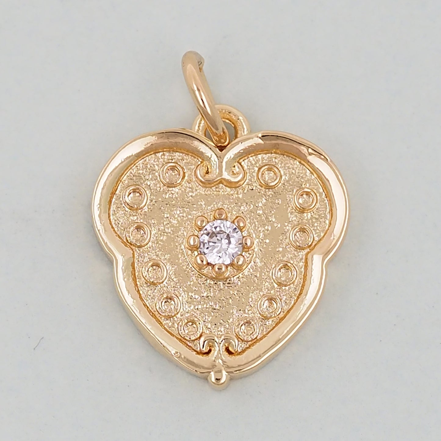 Gold Heart Charms,18K Gold Filled Heart Pendant,Heart Love Charm Bracelet Necklace for DIY Jewelry Making Supply