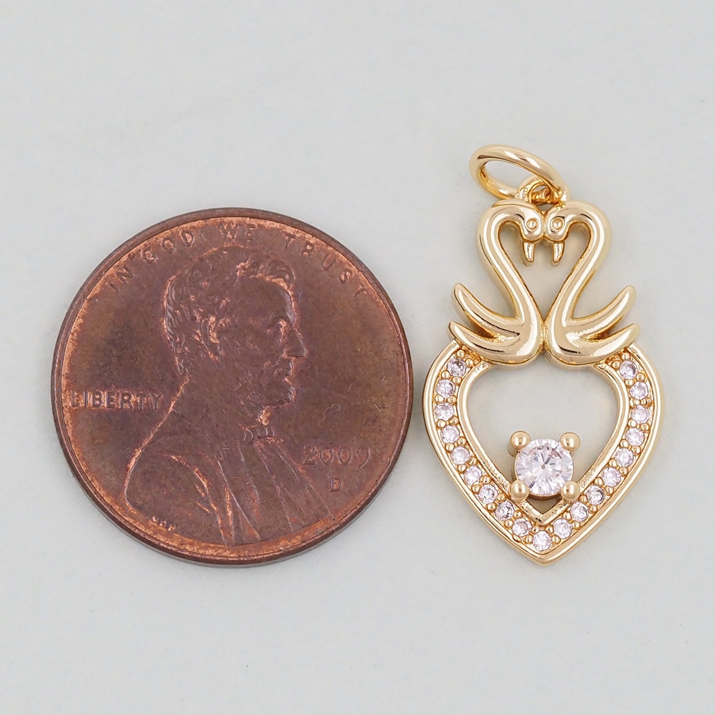 Gold Heart Charms,18K Gold Filled Heart Pendant,Heart Love Charm Bracelet Necklace for DIY Jewelry Making Supply