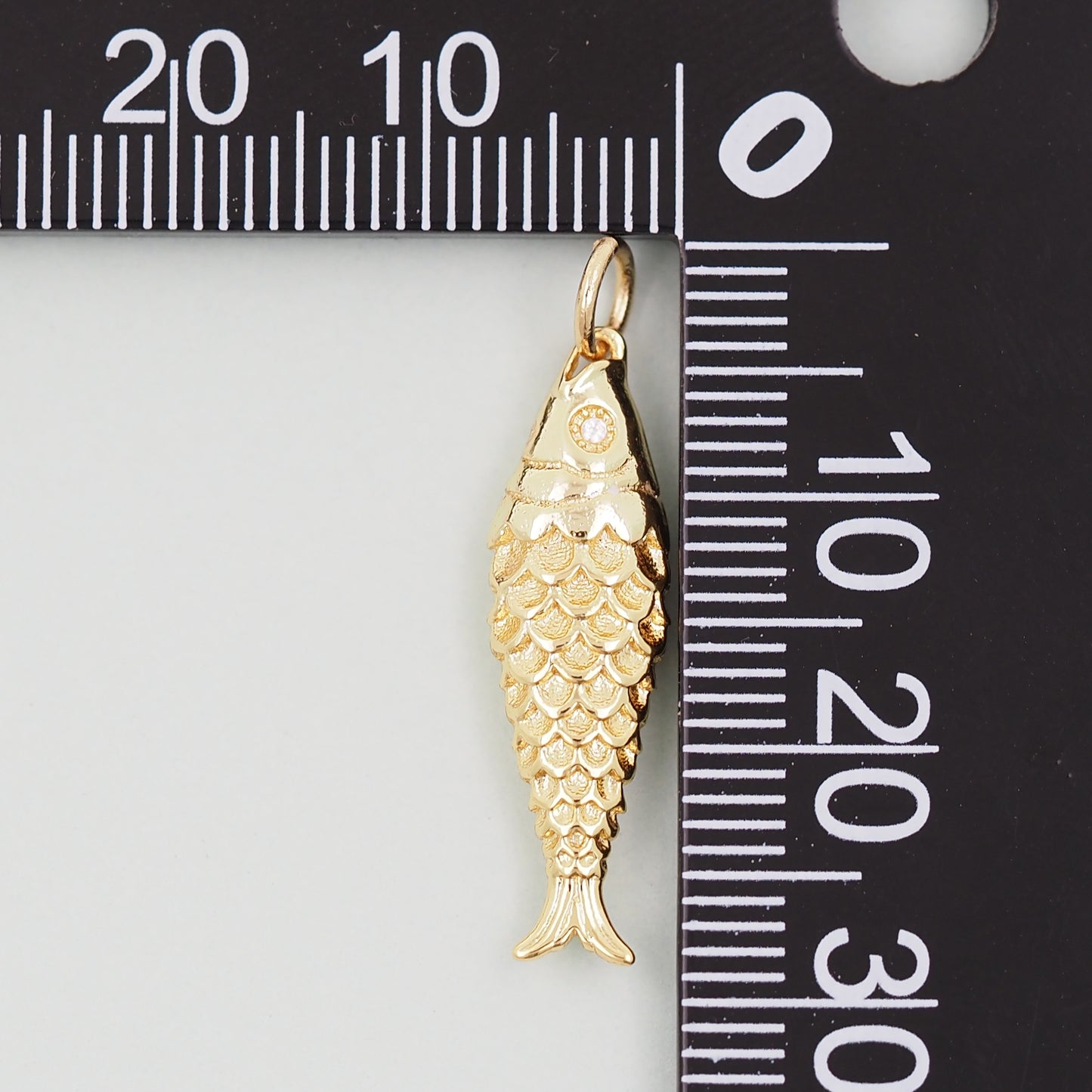 Gold fish Charms,18K Gold Filled CZ fish Pendant,fish Charm Bracelet Necklace for DIY Jewelry Making Supply