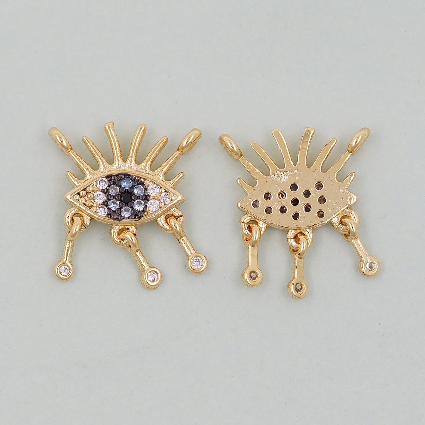Gold Evil Eye Charms,18K Gold Filled Evil Eye Pendant,Evil Eye Charm Bracelet Necklace for DIY Jewelry Making Supply
