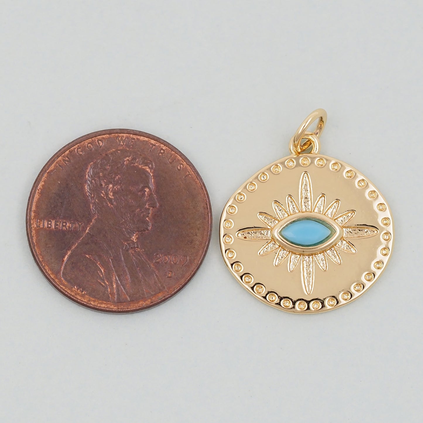 Gold Evil Eye Charms,18K Gold Filled Evil Eye Pendant,Evil Eye Charm Bracelet Necklace for DIY Jewelry Making Supply