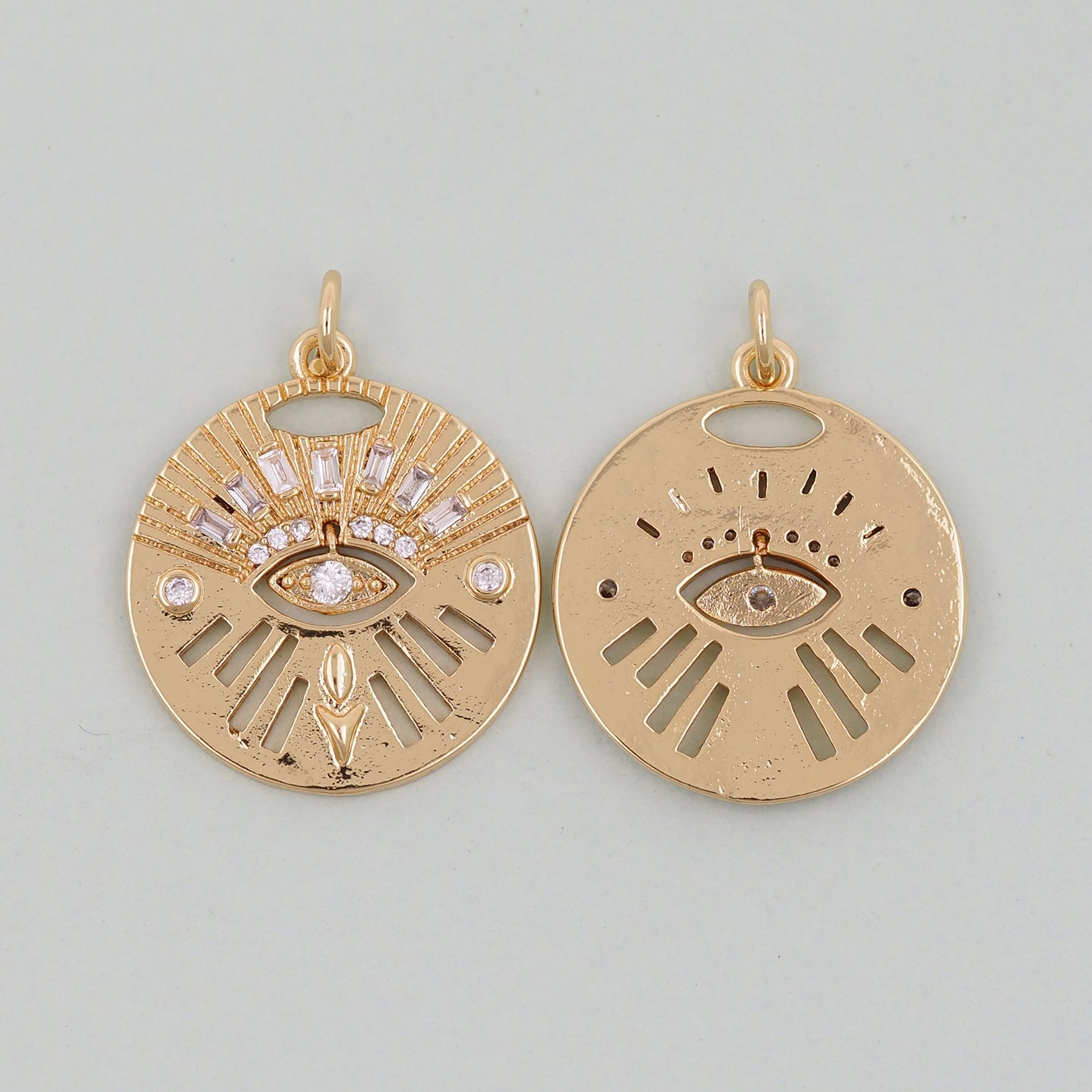 Gold Evil Eye Charms,18K Gold Filled Evil Eye Pendant,Evil Eye Charm Bracelet Necklace for DIY Jewelry Making Supply