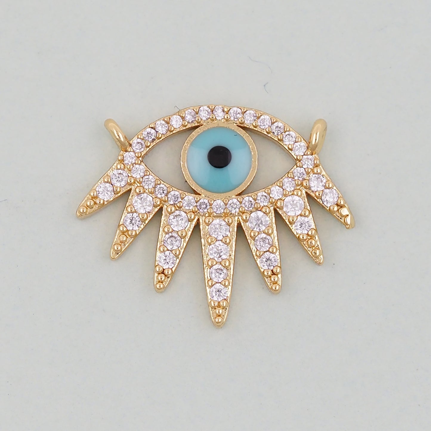 18K Gold Filled Evil Eye Pendant,Evil Eye Charm Bracelet Necklace for DIY Jewelry Making Supply