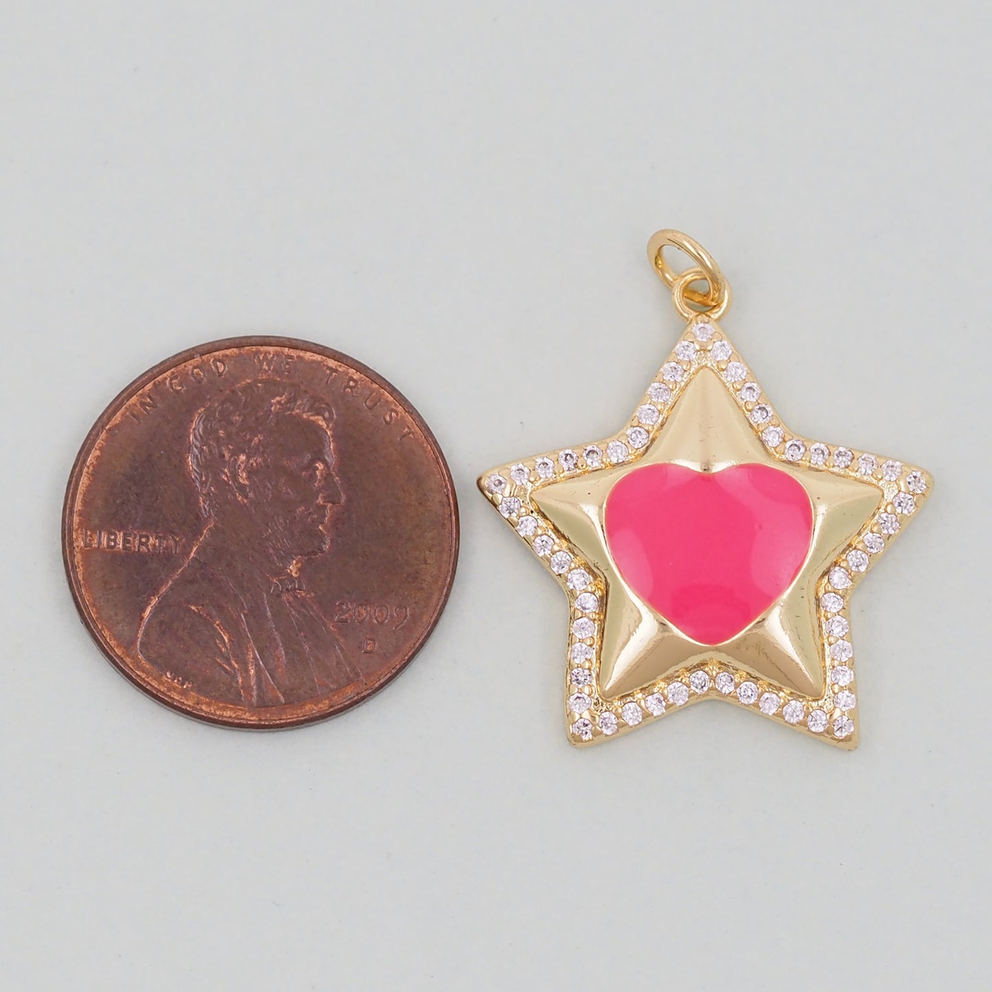 18K Gold Filled Star Pendant,Enamel Star Charm Bracelet Necklace for DIY Jewelry Making Supply