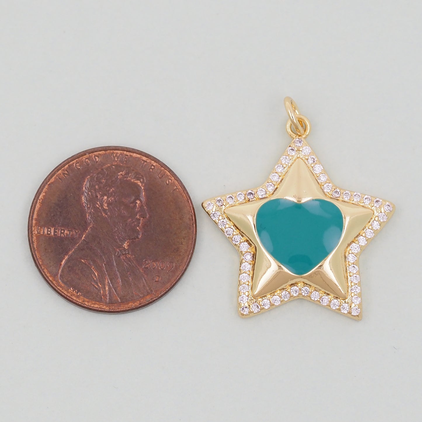 18K Gold Filled Star Pendant,Enamel Star Charm Bracelet Necklace for DIY Jewelry Making Supply