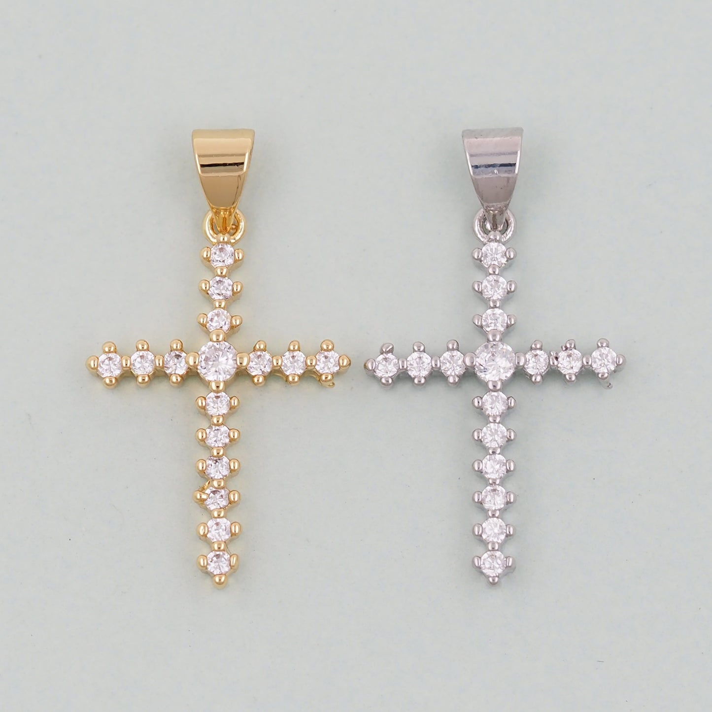 Gold Cross Charms,18K Gold Filled Cross Pendant,Cross Charm Bracelet Necklace for DIY Jewelry Making Supply