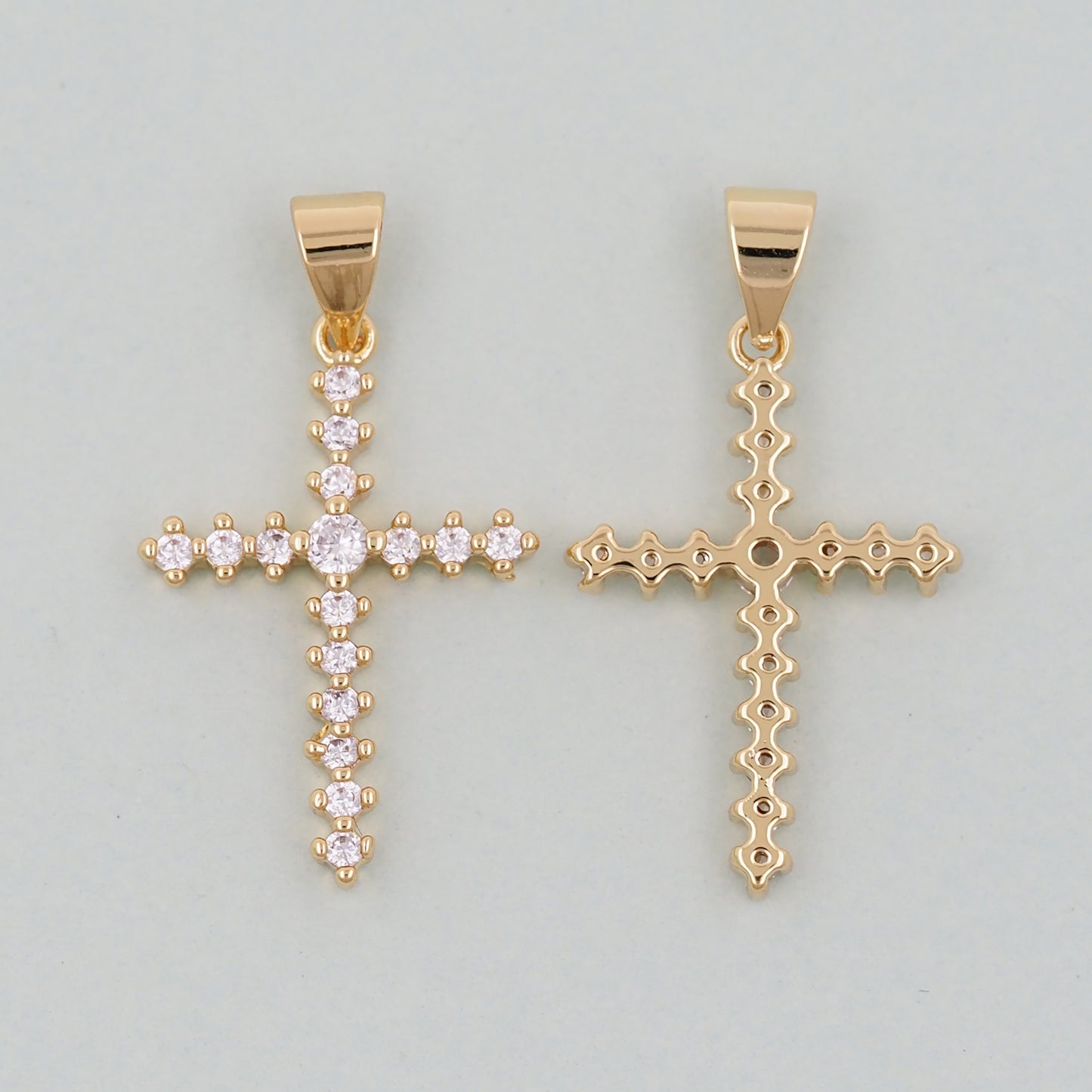 Gold Cross Charms,18K Gold Filled Cross Pendant,Cross Charm Bracelet Necklace for DIY Jewelry Making Supply