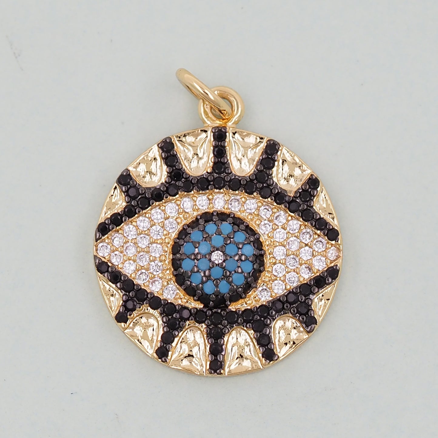Gold Evil Eye Charms,18K Gold Filled Evil Eye Pendant,Evil Eye Charm Bracelet Necklace for DIY Jewelry Making Supply