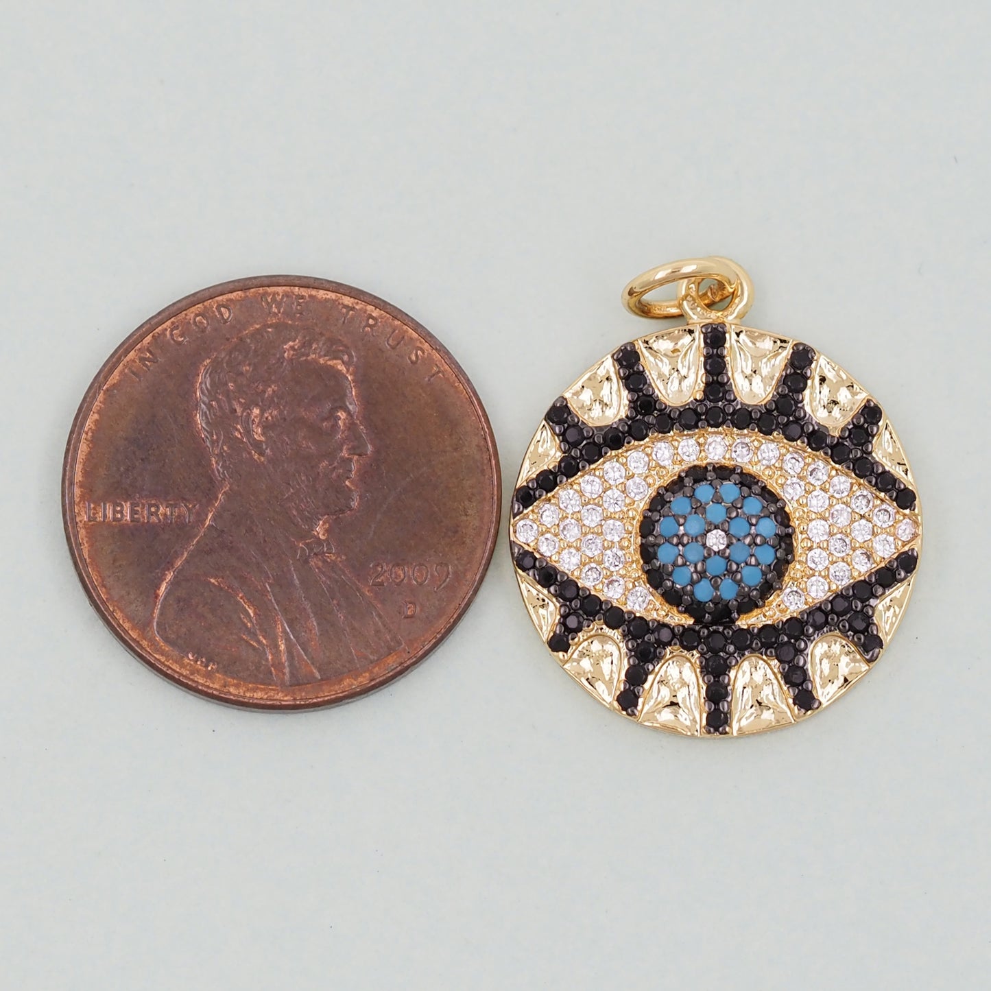 Gold Evil Eye Charms,18K Gold Filled Evil Eye Pendant,Evil Eye Charm Bracelet Necklace for DIY Jewelry Making Supply