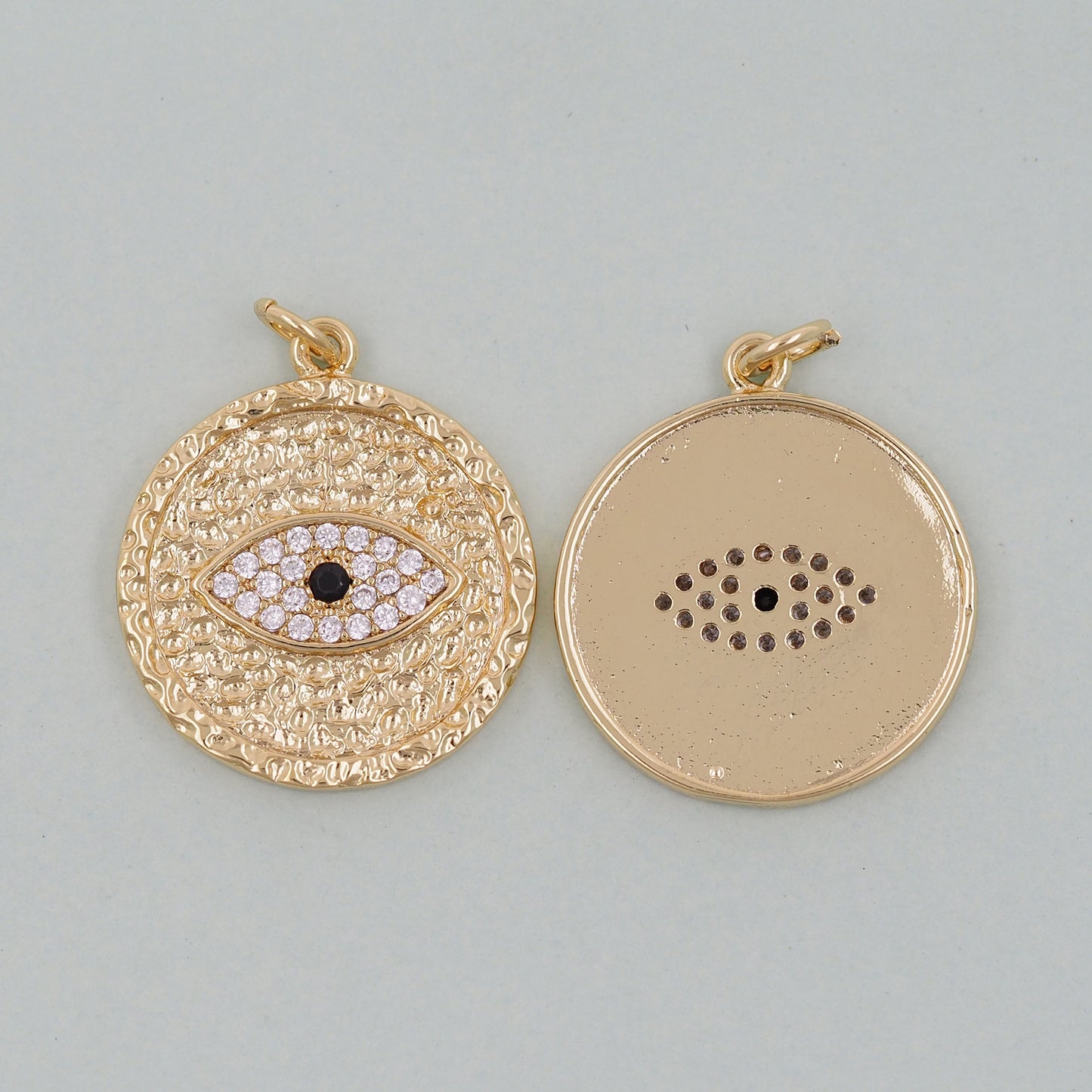 Gold Evil Eye Charms,18K Gold Filled Evil Eye Pendant,Evil Eye Charm Bracelet Necklace for DIY Jewelry Making Supply