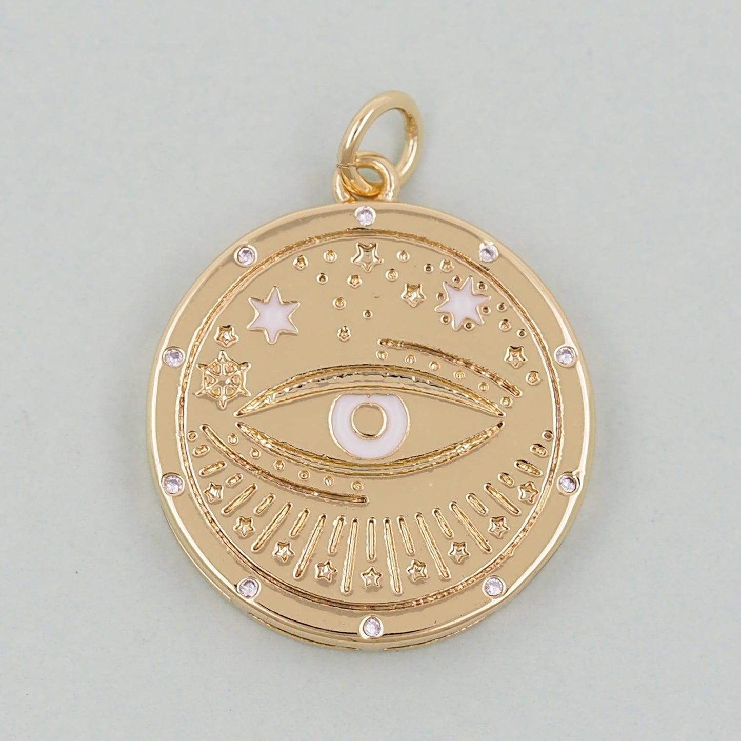 Gold Evil Eye Charms,18K Gold Filled Evil Eye Pendant,Evil Eye Charm Bracelet Necklace for DIY Jewelry Making Supply