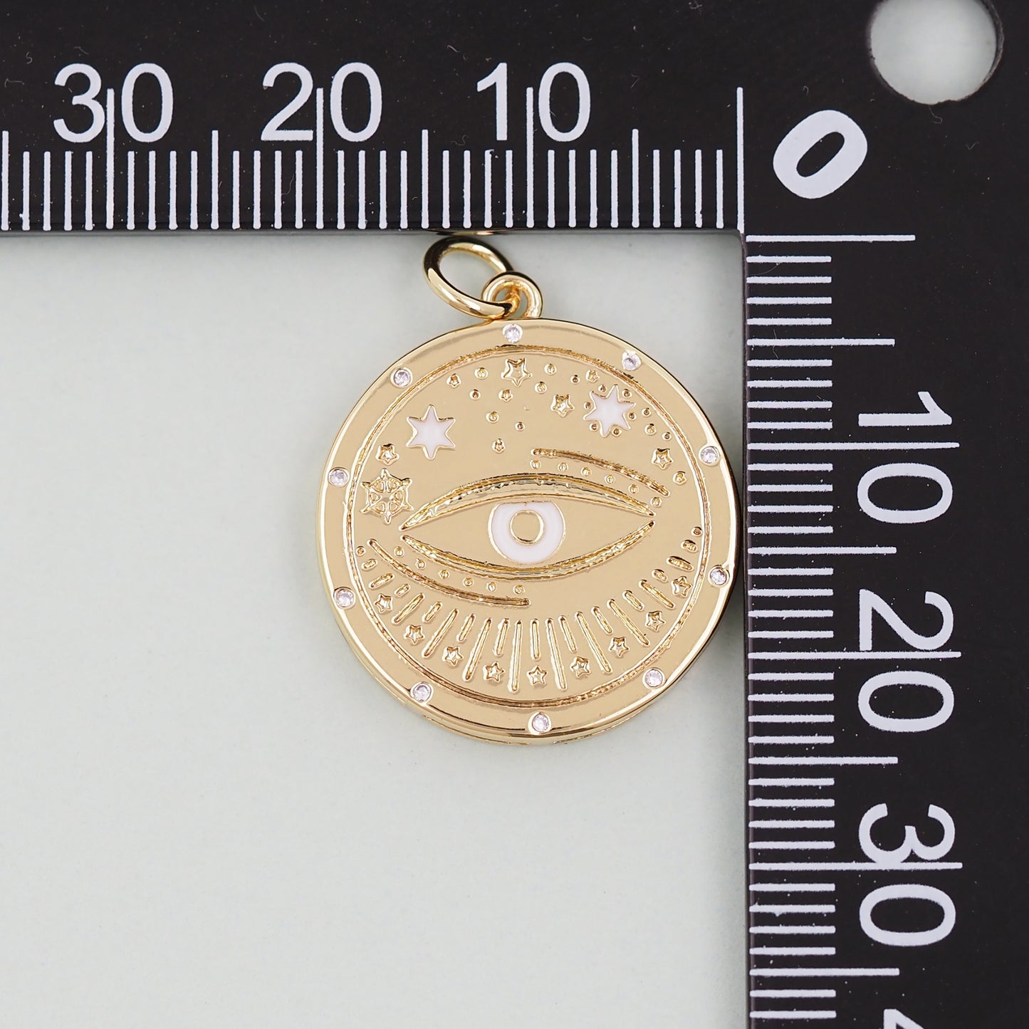 Gold Evil Eye Charms,18K Gold Filled Evil Eye Pendant,Evil Eye Charm Bracelet Necklace for DIY Jewelry Making Supply