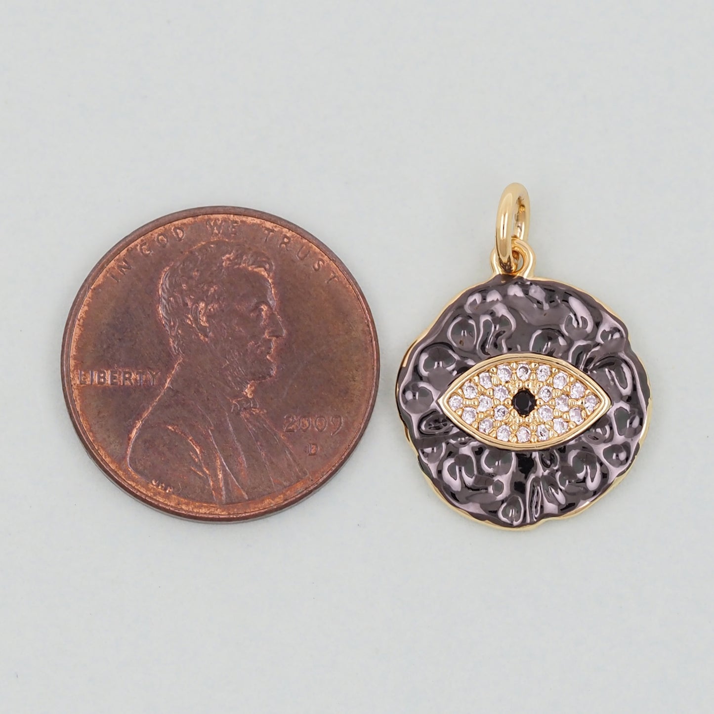 18K Gold Filled Evil Eye Pendant,Evil Eye Charm Bracelet Necklace for DIY Jewelry Making Supply