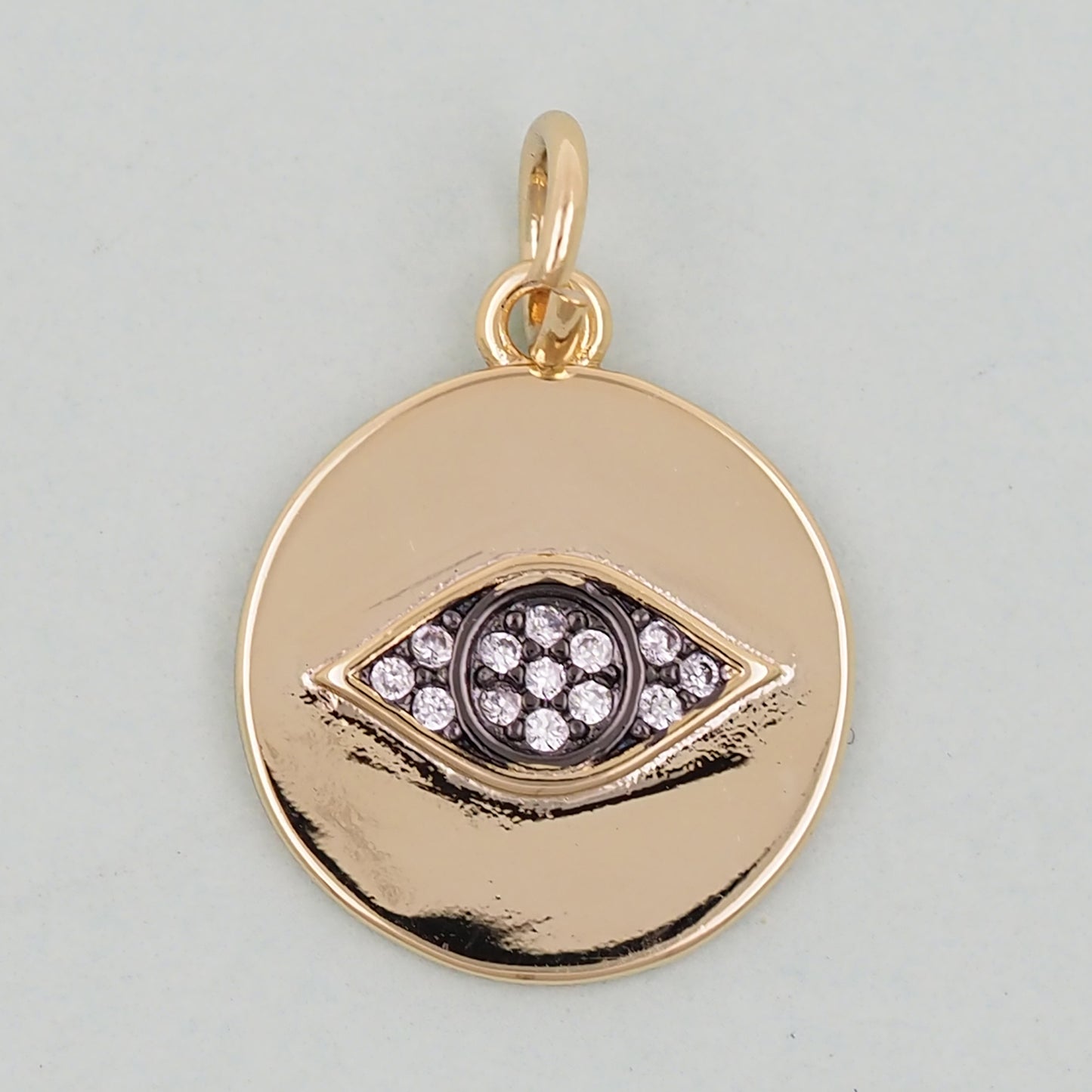 18K Gold Filled Evil Eye Pendant,Evil Eye Charm Bracelet Necklace for DIY Jewelry Making Supply