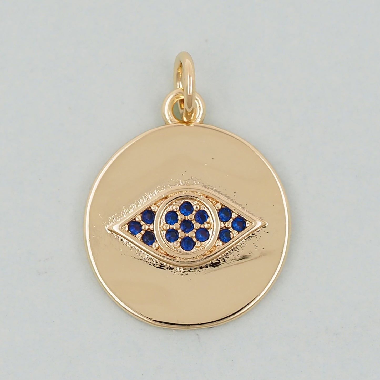 18K Gold Filled Evil Eye Pendant,Evil Eye Charm Bracelet Necklace for DIY Jewelry Making Supply