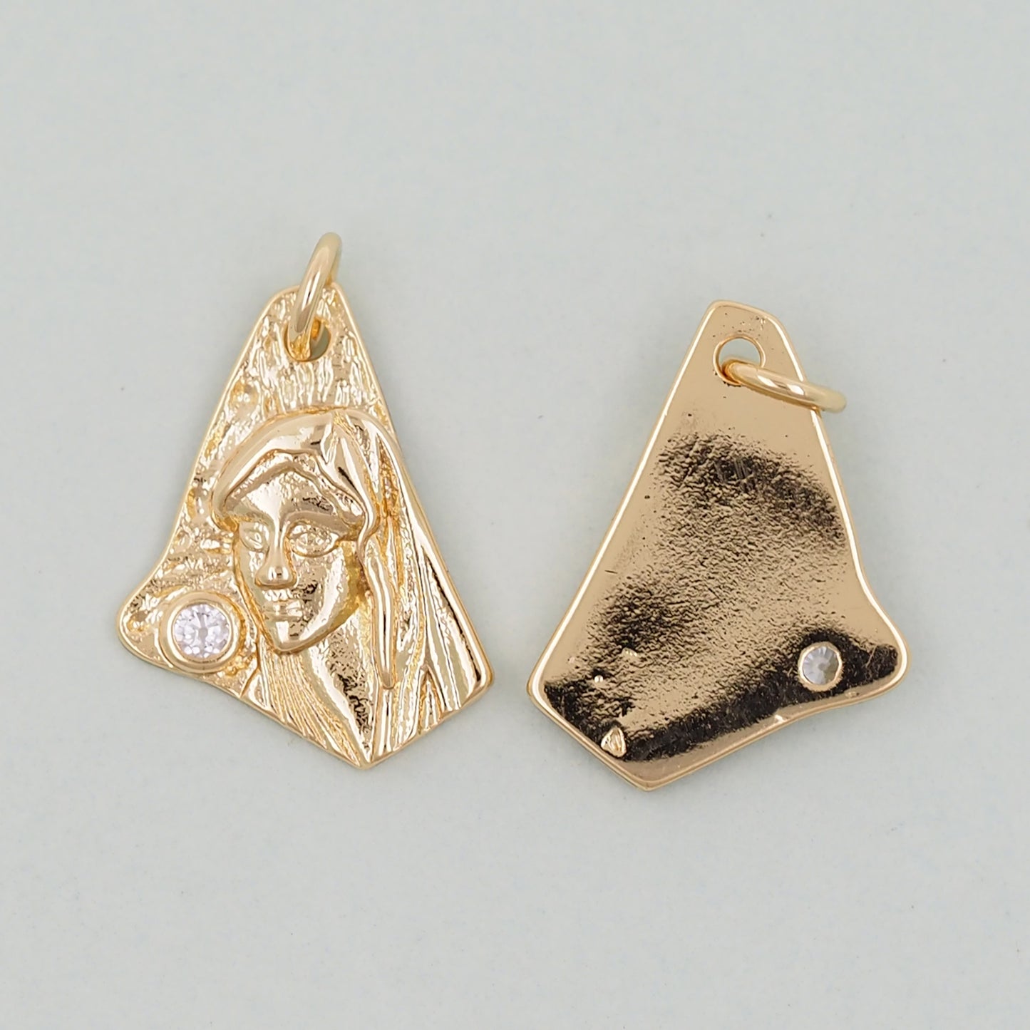 18K Gold Filled Geometric Pendant,Geometric Charm Bracelet Necklace for DIY Jewelry Making Supply