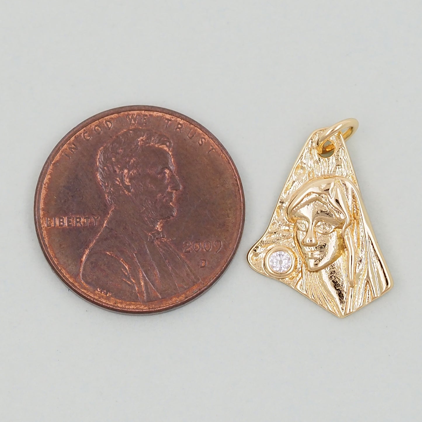 18K Gold Filled Geometric Pendant,Geometric Charm Bracelet Necklace for DIY Jewelry Making Supply