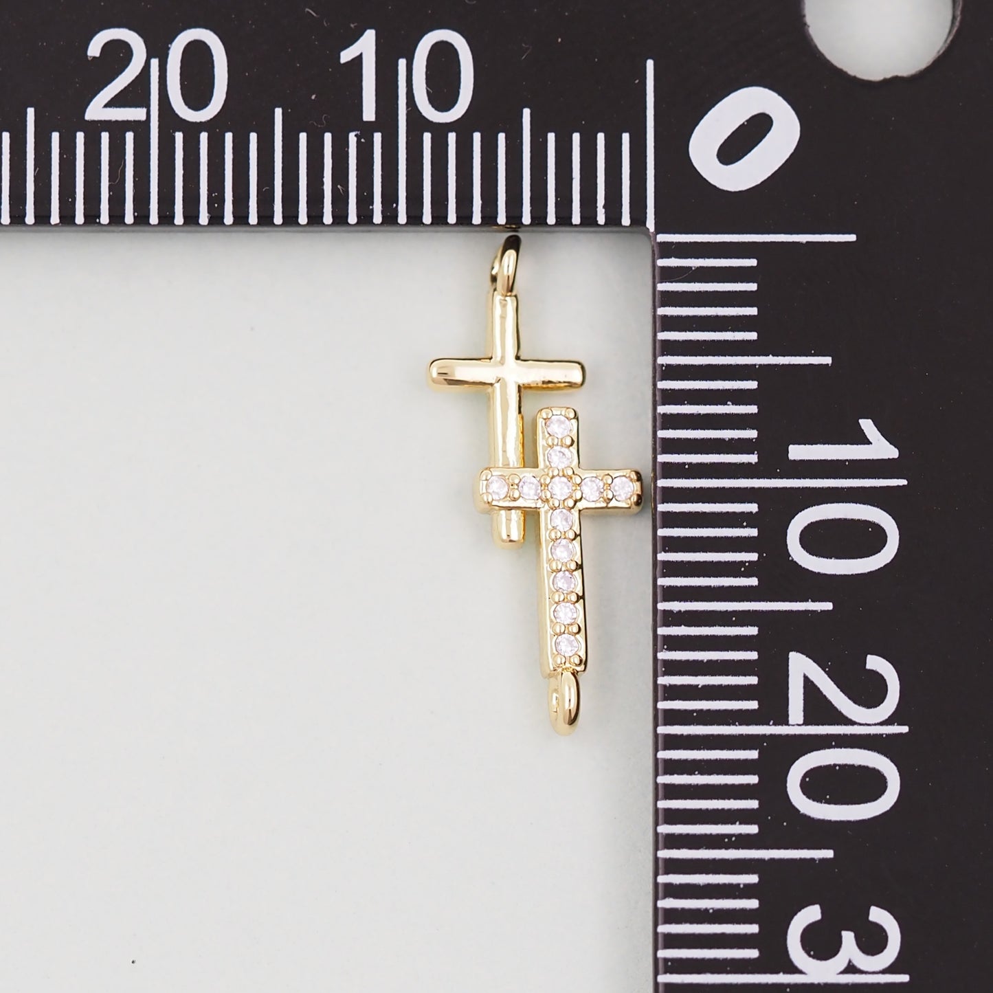 18K Gold Filled Cross Pendant,Cross Charm Bracelet Necklace for DIY Jewelry Making Supply