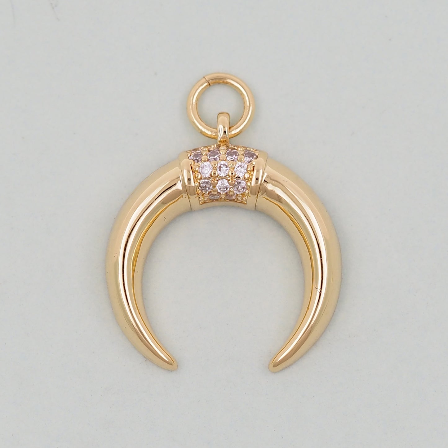 18K Gold Filled Horn Pendant,Horn Charm Bracelet Necklace for DIY Jewelry Making Supply