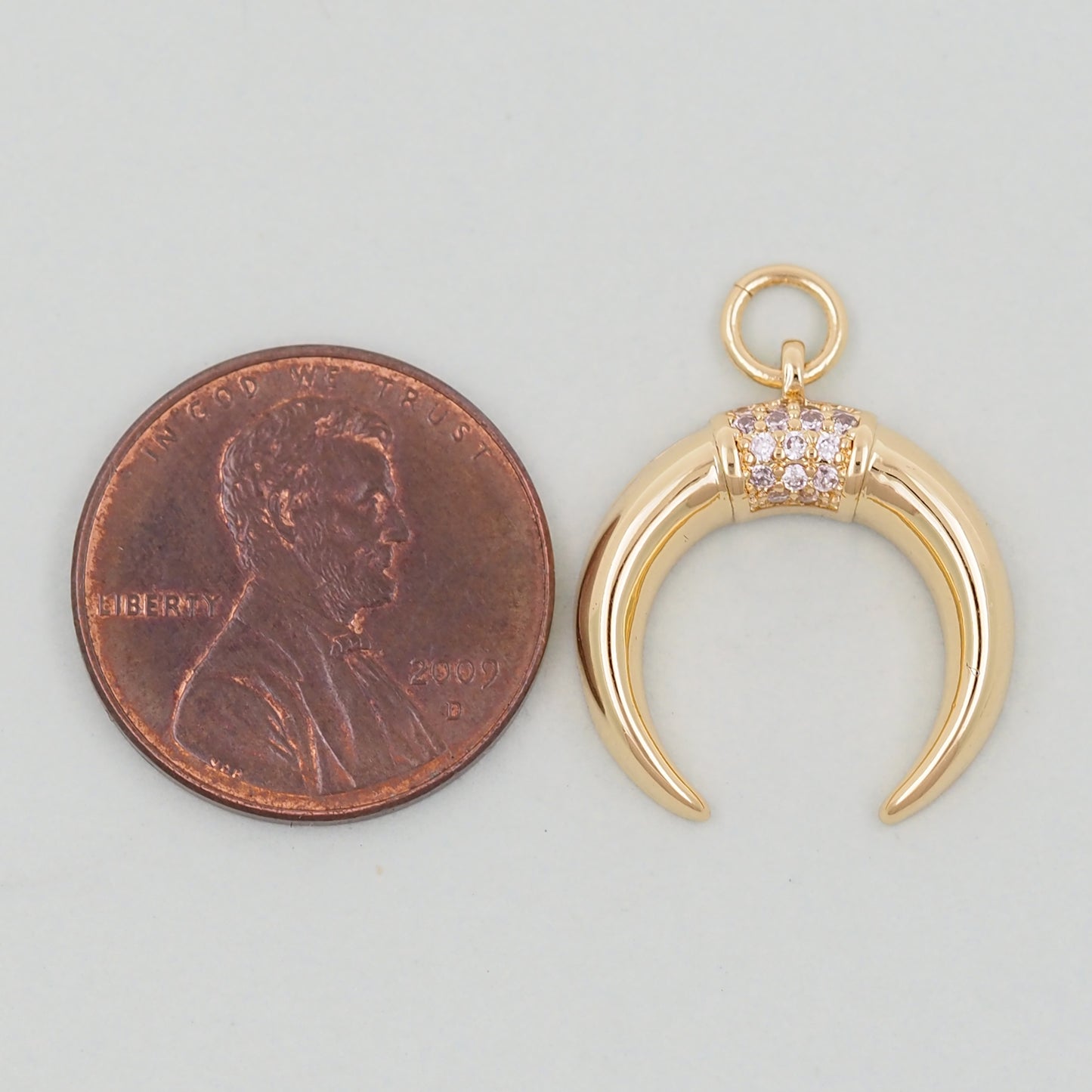 18K Gold Filled Horn Pendant,Horn Charm Bracelet Necklace for DIY Jewelry Making Supply