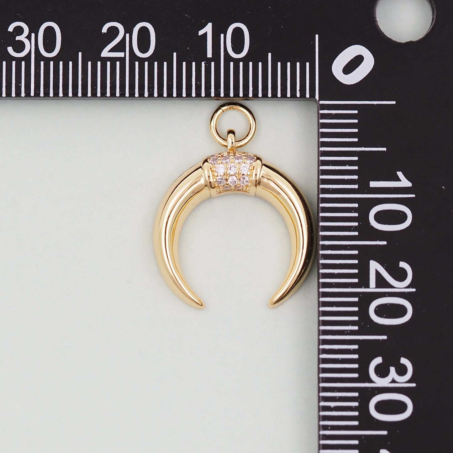 18K Gold Filled Horn Pendant,Horn Charm Bracelet Necklace for DIY Jewelry Making Supply