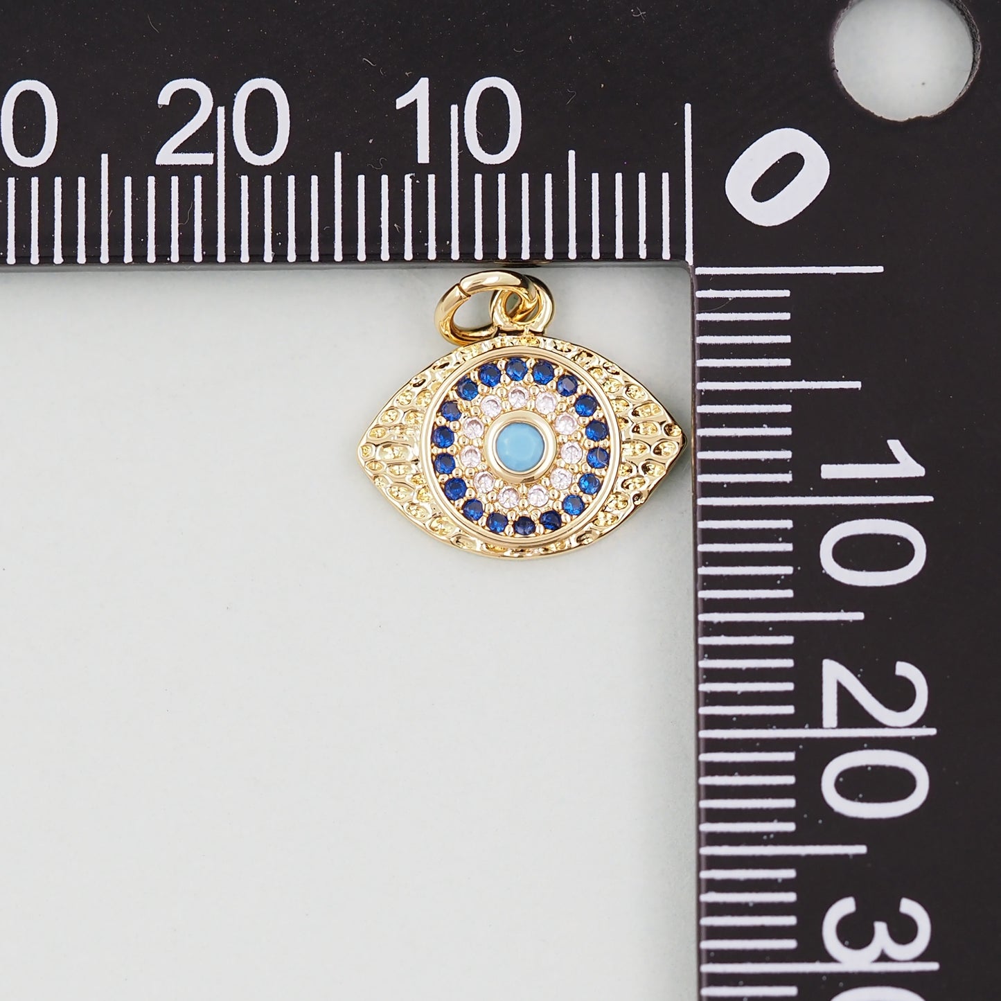 18K Gold Filled Evil Eye Pendant,Evil Eye Charm Bracelet Necklace for DIY Jewelry Making Supply