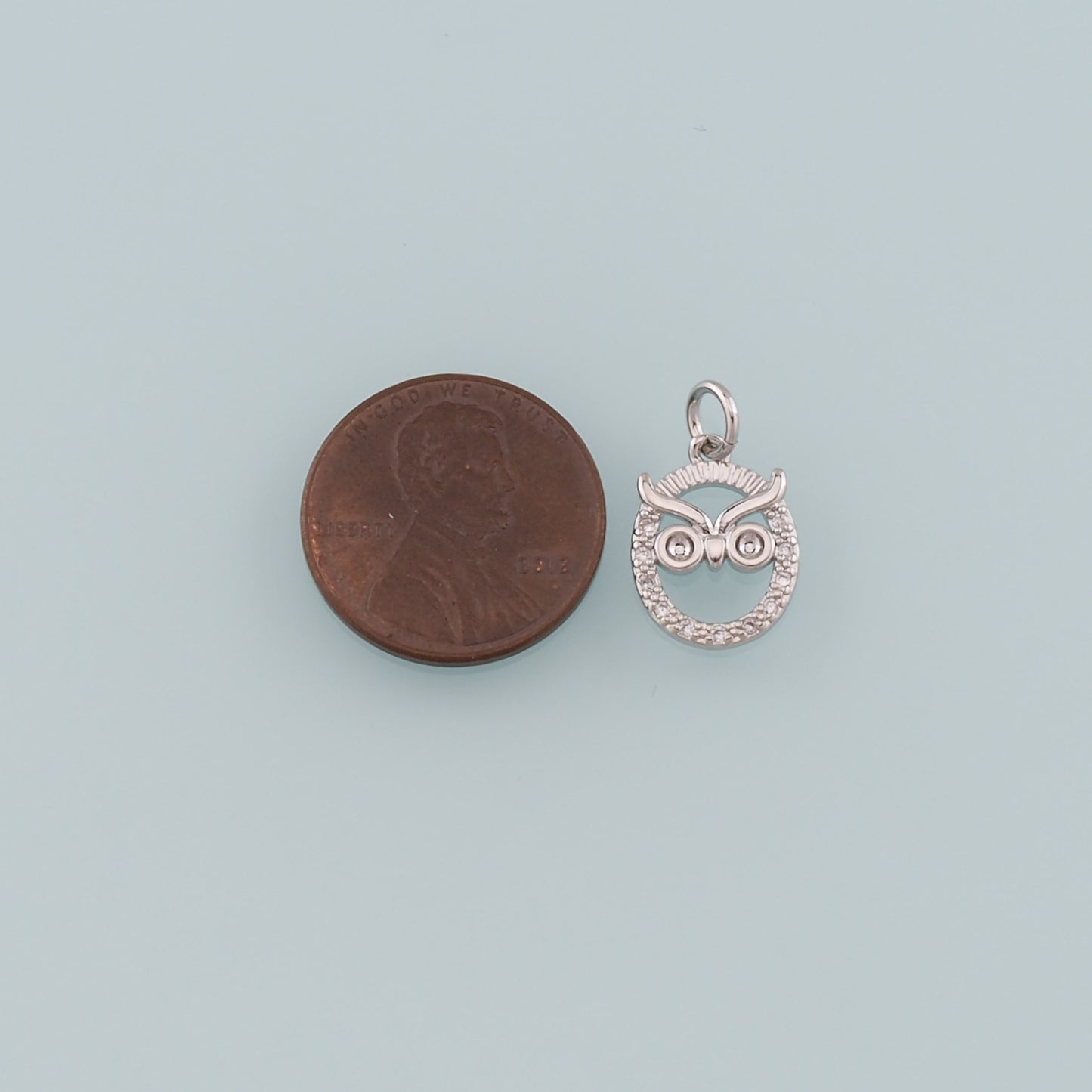 Gold Bird Charms,18K Gold Filled Owl Pendant,CZ Micro Pave Owl Charm Bracelet Necklace for DIY Jewelry Making Supply