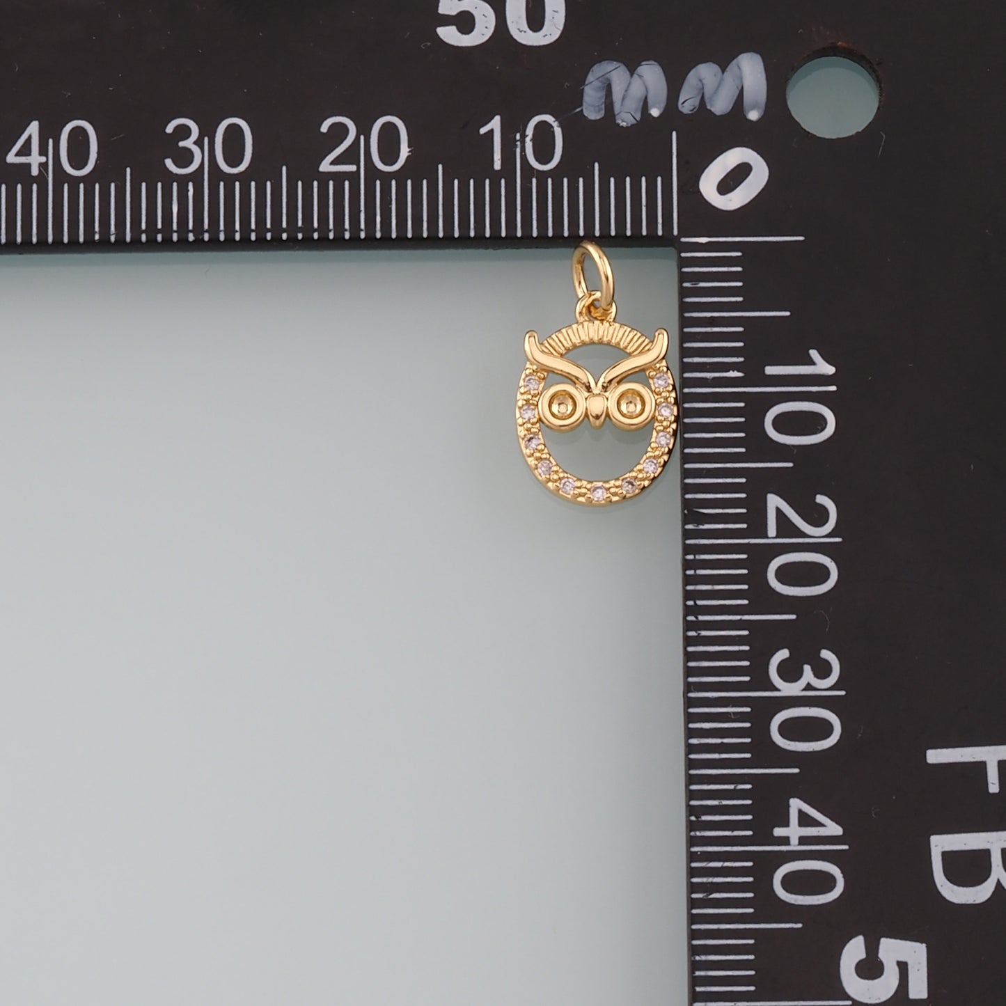 Gold Bird Charms,18K Gold Filled Owl Pendant,CZ Micro Pave Owl Charm Bracelet Necklace for DIY Jewelry Making Supply