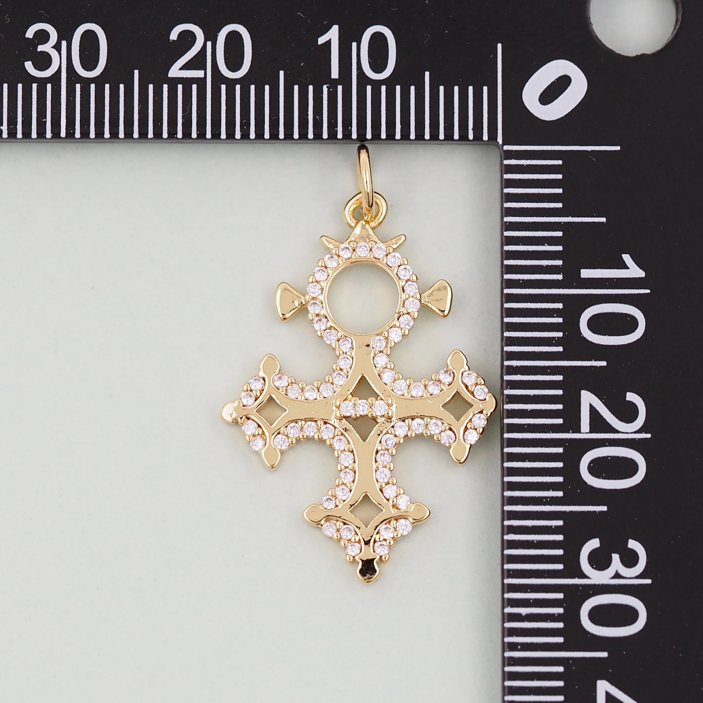 18K Gold Filled Cross Pendant,Cross Charm Bracelet Necklace for DIY Jewelry Making Supply