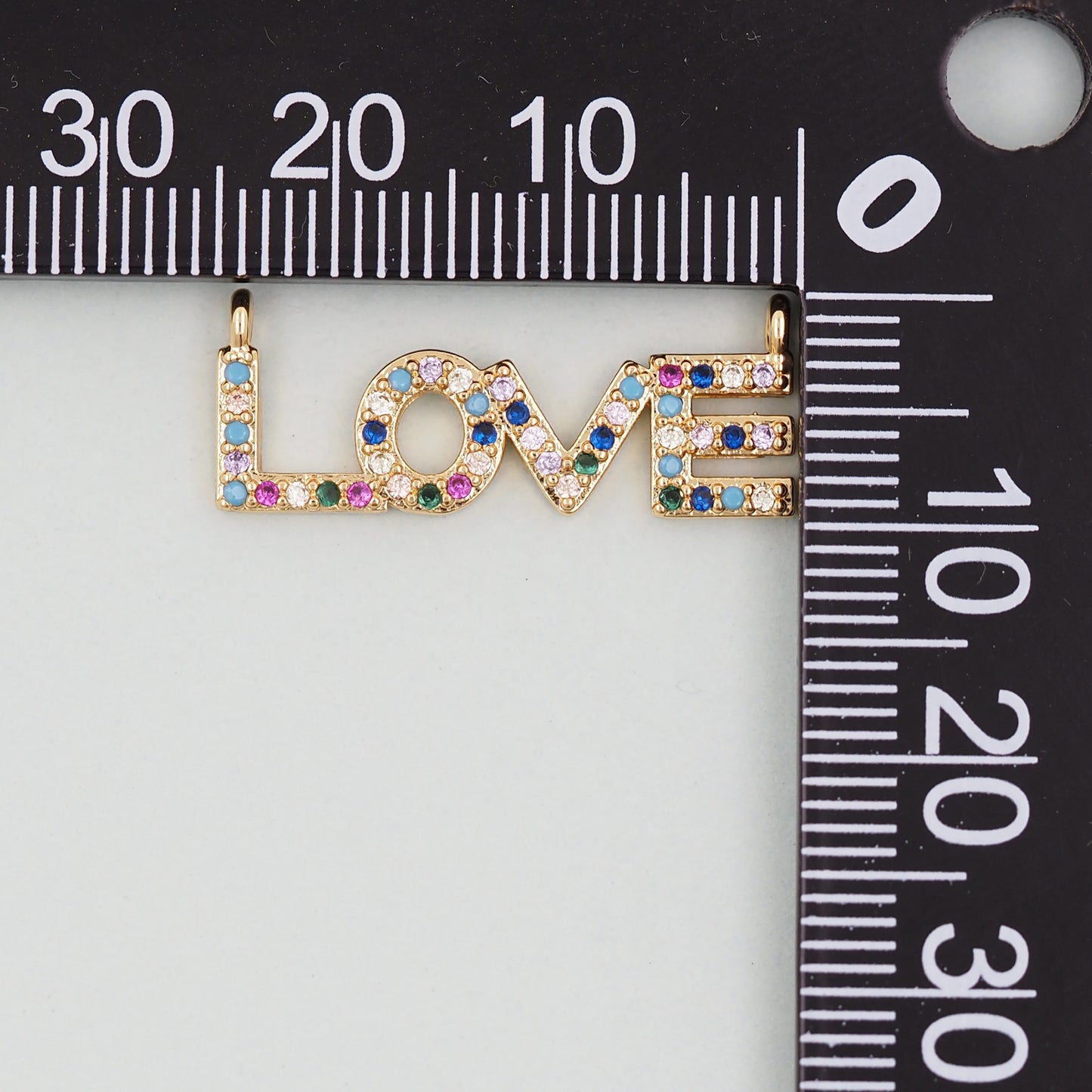 Gold Love Connector Charms,18K Gold Filled Love Pendant,Love Charm Bracelet Necklace for DIY Jewelry Making Supply
