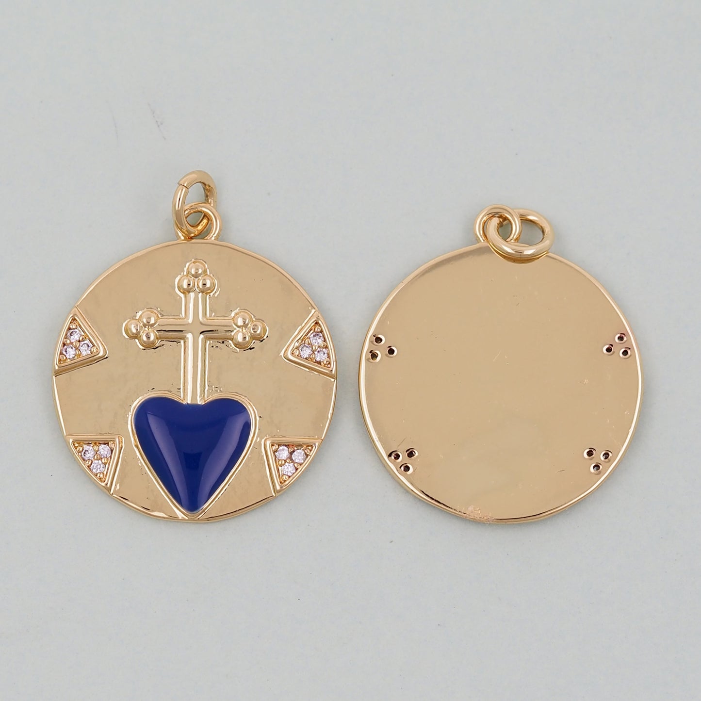 Gold Sacred Heart Charms,18K Gold Filled Sacred Heart Pendant,Sacred Heart Charm Bracelet Necklace for DIY Jewelry Making Supply
