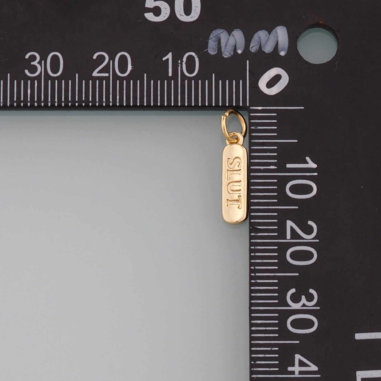 18K Gold Filled Rectangle Pendant,Rectangle Charm Bracelet Necklace for DIY Jewelry Making Supply