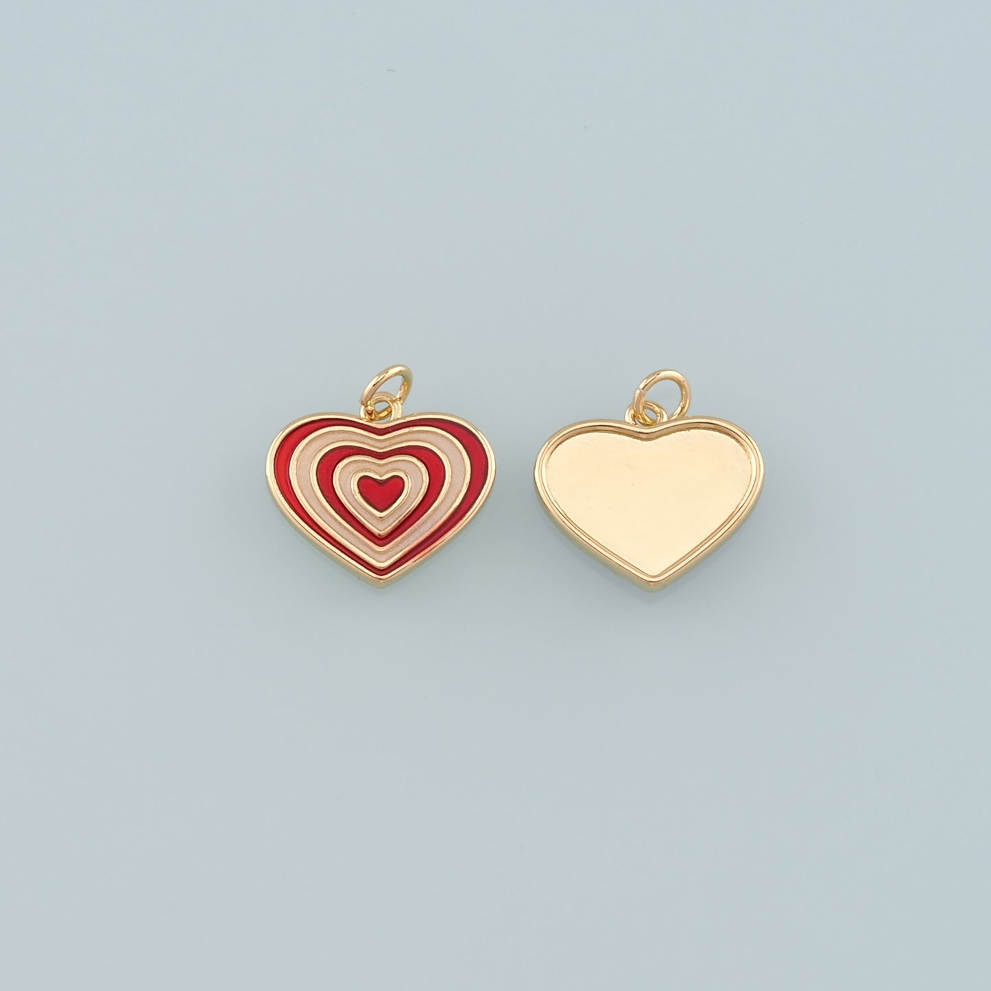Gold Heart Charms,18K Gold Filled Heart Pendant,Enamel Heart Charm Bracelet Necklace for DIY Jewelry Making Supply