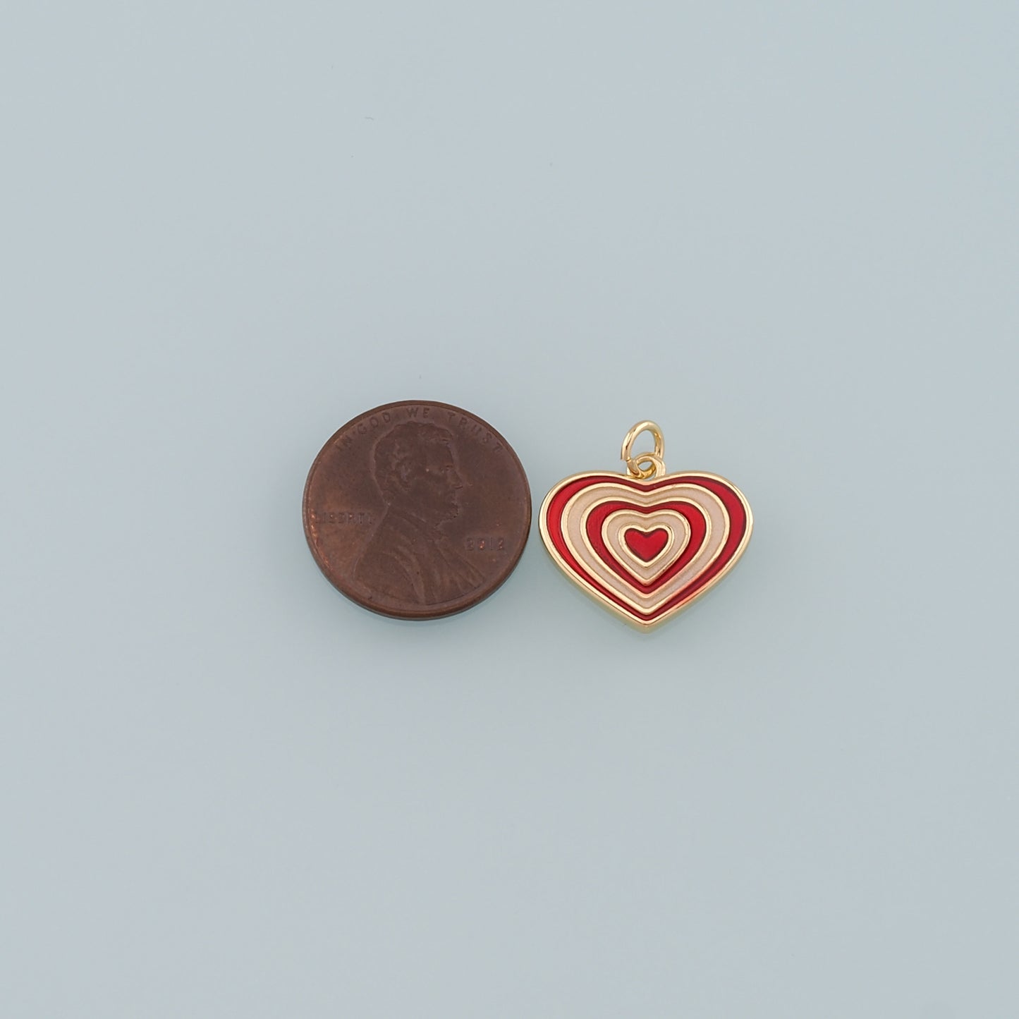 Gold Heart Charms,18K Gold Filled Heart Pendant,Enamel Heart Charm Bracelet Necklace for DIY Jewelry Making Supply