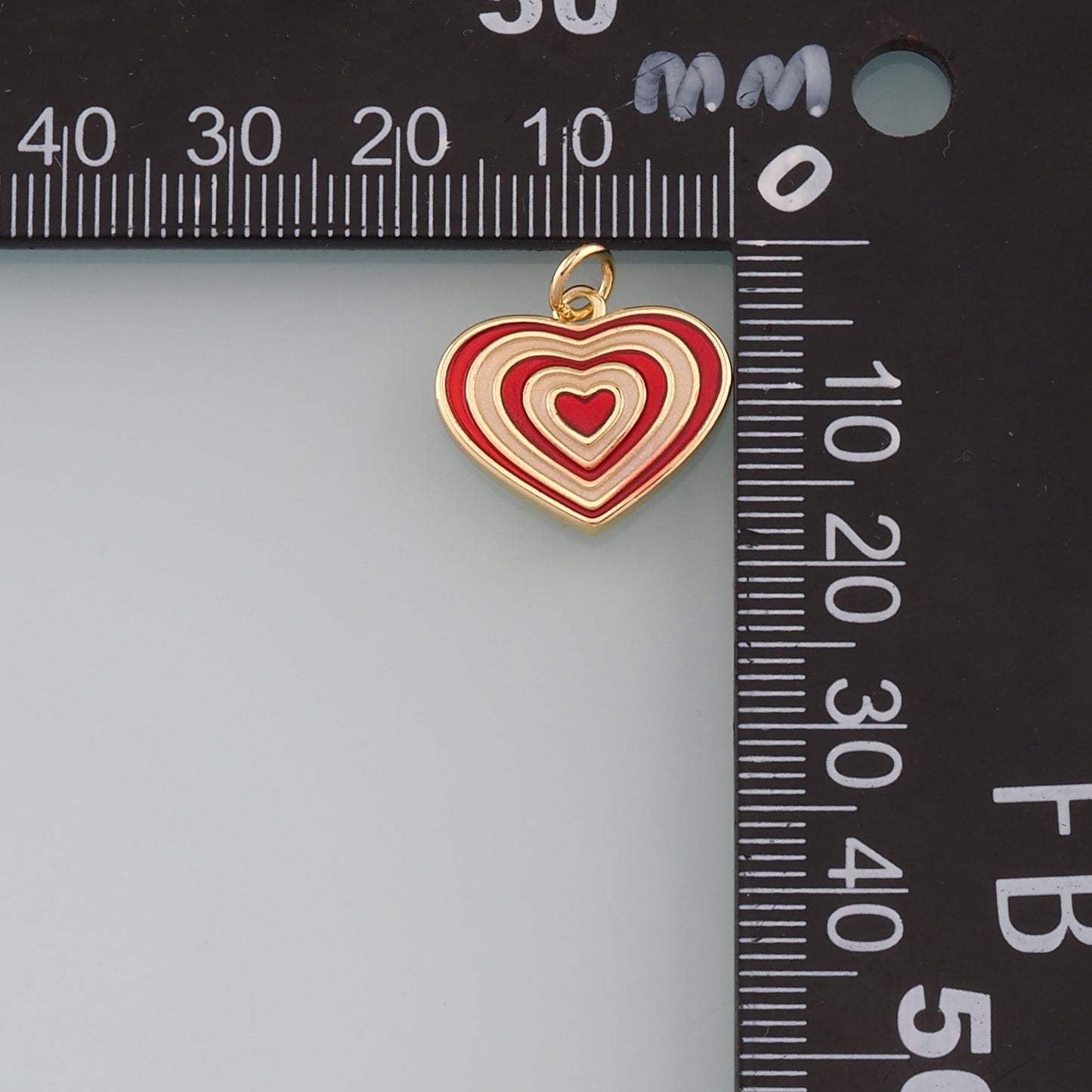 Gold Heart Charms,18K Gold Filled Heart Pendant,Enamel Heart Charm Bracelet Necklace for DIY Jewelry Making Supply