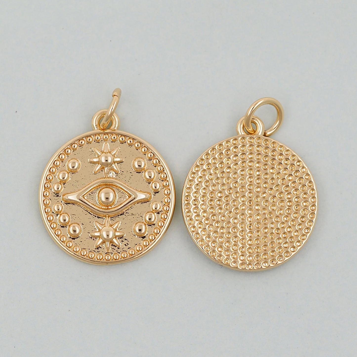 18K Gold Filled Evil Eye Pendant,Evil Eye Charm Bracelet Necklace for DIY Jewelry Making Supply