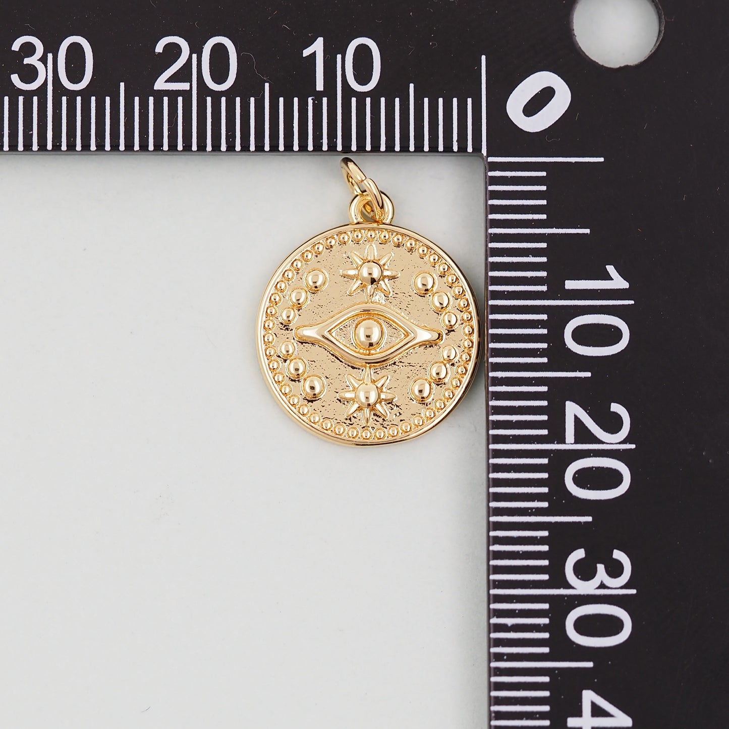 18K Gold Filled Evil Eye Pendant,Evil Eye Charm Bracelet Necklace for DIY Jewelry Making Supply
