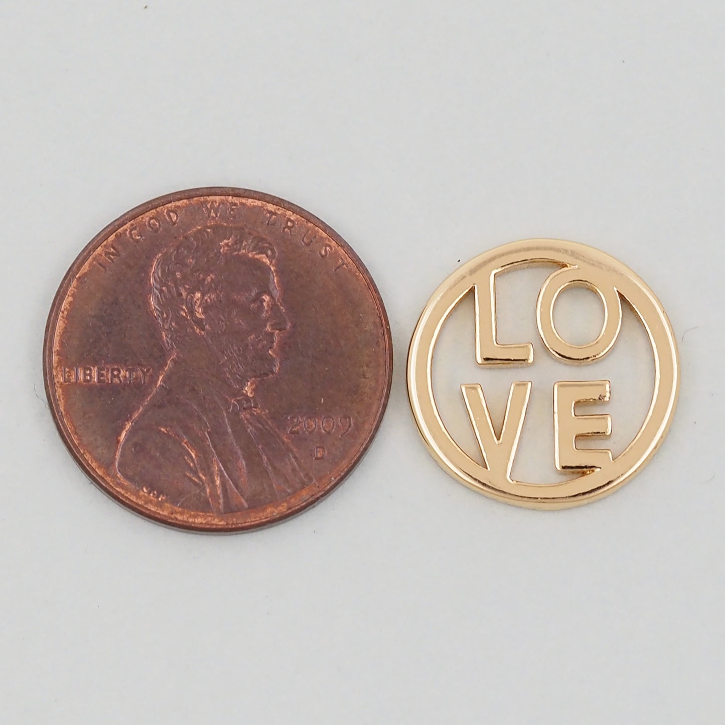 Gold Love Charms,18K Gold Filled Love Pendant,Love Charm Bracelet Necklace for DIY Jewelry Making Supply