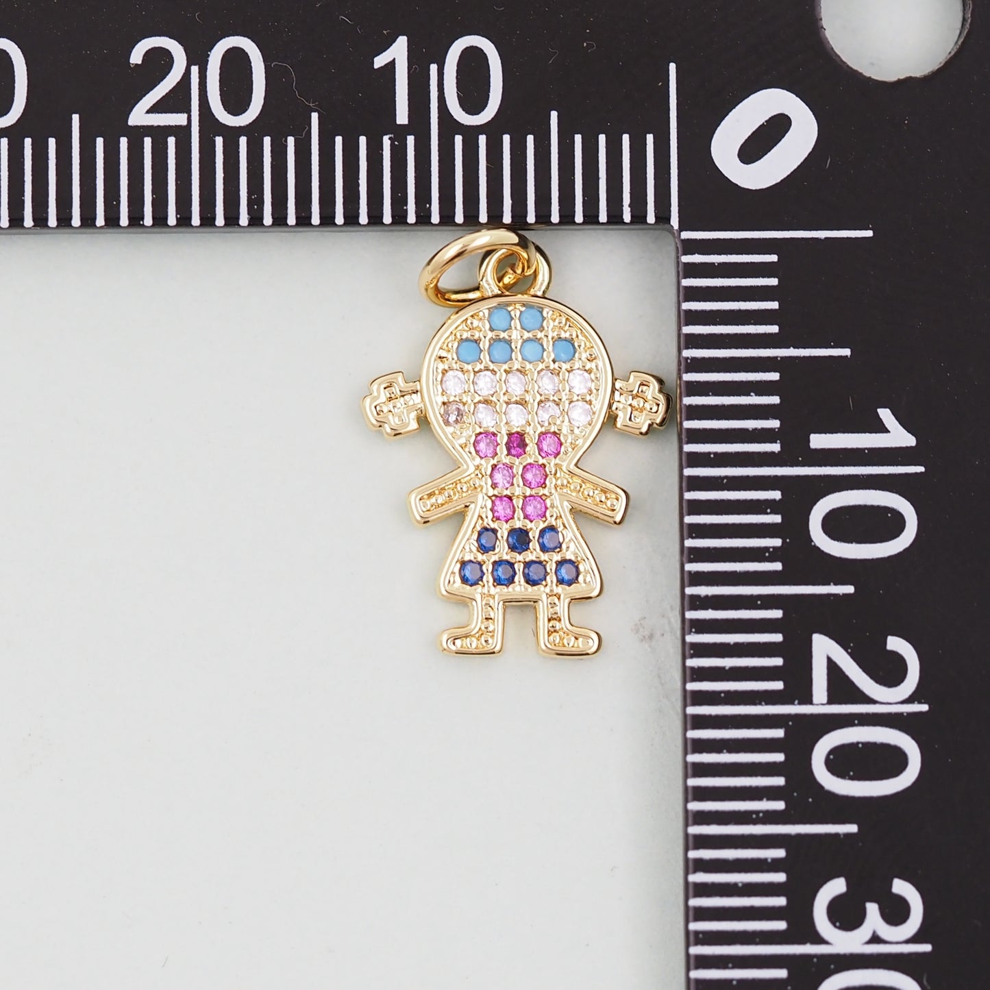 18K Gold Filled Boy Girl Pendant,Boy Girl Charm Bracelet Necklace for DIY Jewelry Making Supply