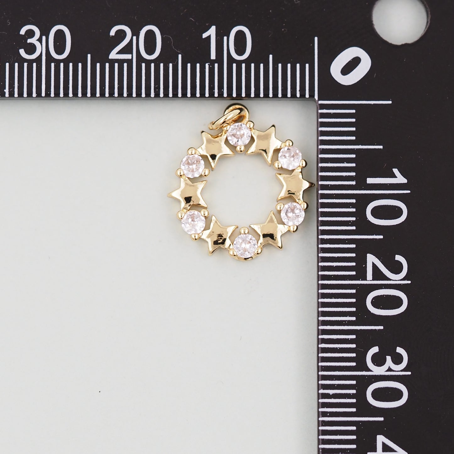 18K Gold Filled Star Pendant,CZ Micro Pave Star Charm Bracelet Necklace for DIY Jewelry Making Supply