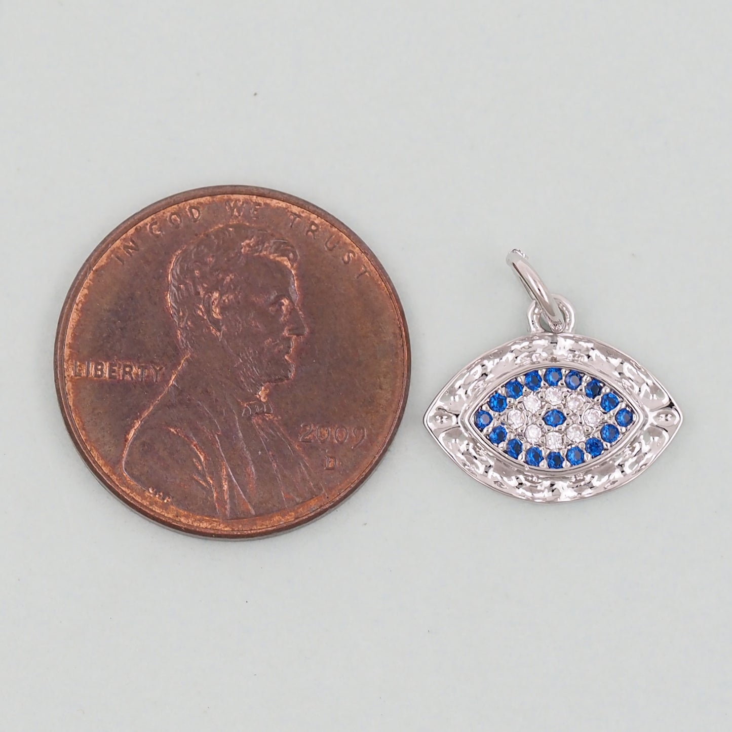 18K Gold Filled Evil Eye Pendant,CZ Micro Pave Evil Eye Charm Bracelet Necklace for DIY Jewelry Making Supply
