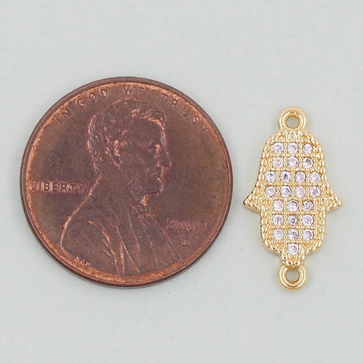 Gold Hamsa Connector Charms,18K Gold Filled Hamsa Pendant,CZ Micro Pave Hamsa Charm Bracelet Necklace for DIY Jewelry Making Supply