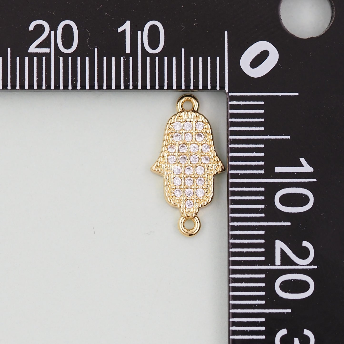 Gold Hamsa Connector Charms,18K Gold Filled Hamsa Pendant,CZ Micro Pave Hamsa Charm Bracelet Necklace for DIY Jewelry Making Supply