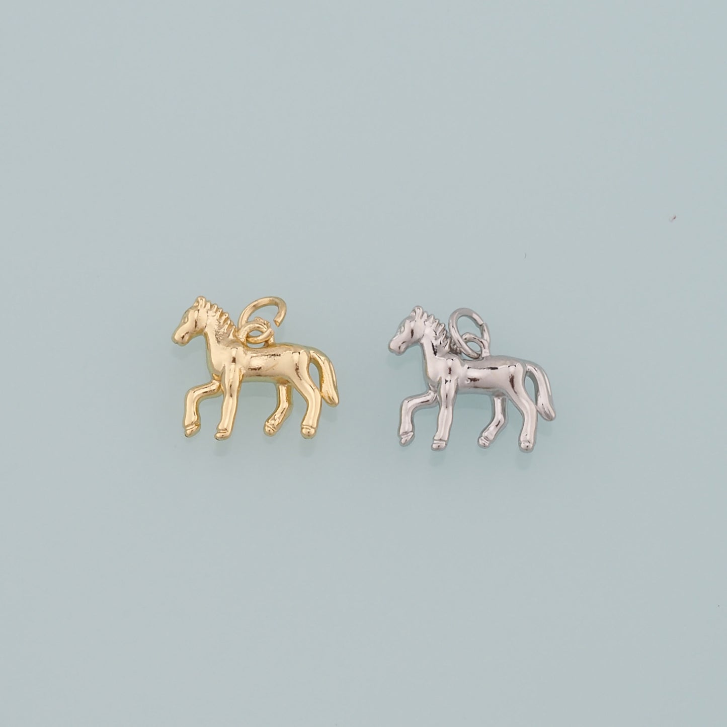 Gold Horse Charms,18K Gold Filled Horse Pendant,Animal Charm Bracelet Necklace for DIY Jewelry Making Supply