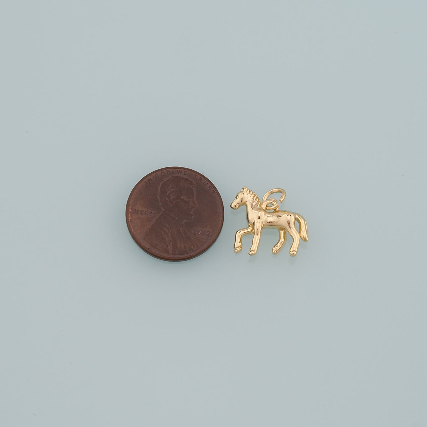 Gold Horse Charms,18K Gold Filled Horse Pendant,Animal Charm Bracelet Necklace for DIY Jewelry Making Supply