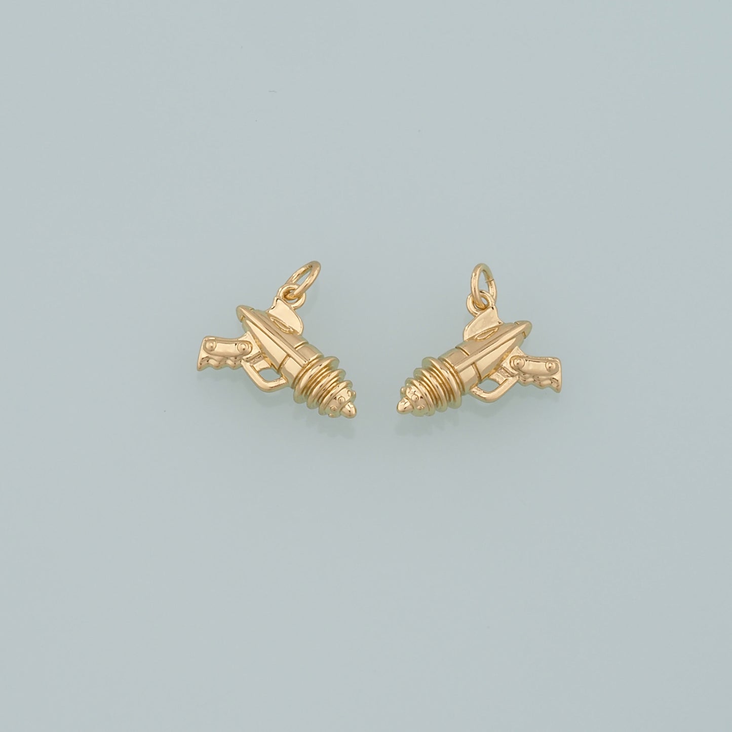 Gold Weapons Charms,18K Gold Filled Laser Gun Pendant,Dianty Gun Charm Bracelet Necklace for DIY Jewelry Making Supply