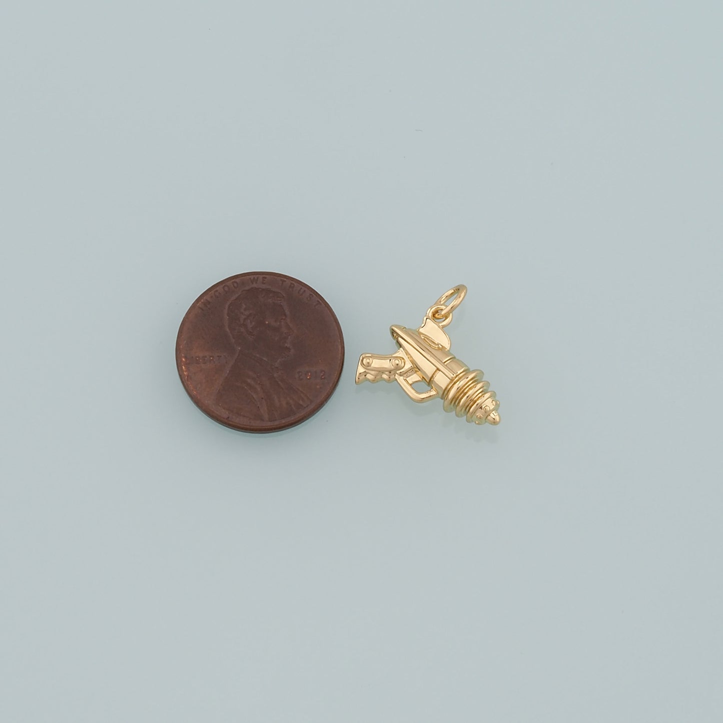 Gold Weapons Charms,18K Gold Filled Laser Gun Pendant,Dianty Gun Charm Bracelet Necklace for DIY Jewelry Making Supply
