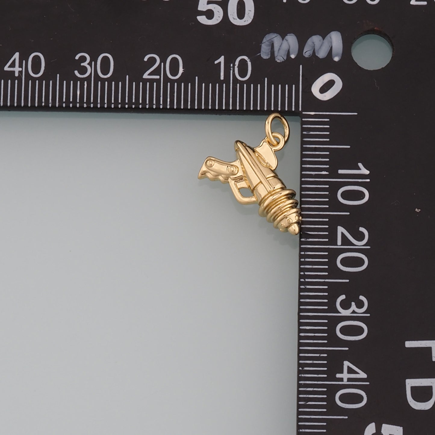 Gold Weapons Charms,18K Gold Filled Laser Gun Pendant,Dianty Gun Charm Bracelet Necklace for DIY Jewelry Making Supply
